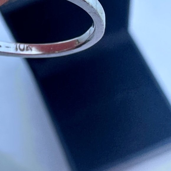 Dainty Pale Pink Morganite & Diamond Ring – 10K White Gold - Picture 5 of 6